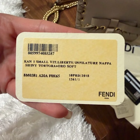 Fendi Beige Crossbody Bag with Gold Accents Crossbody Bags